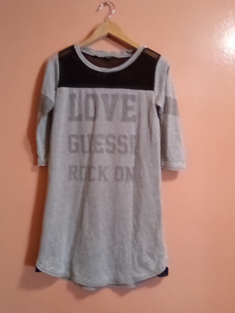 Guess Gray Dress with Black Yoke and Lettering ( Bag H )